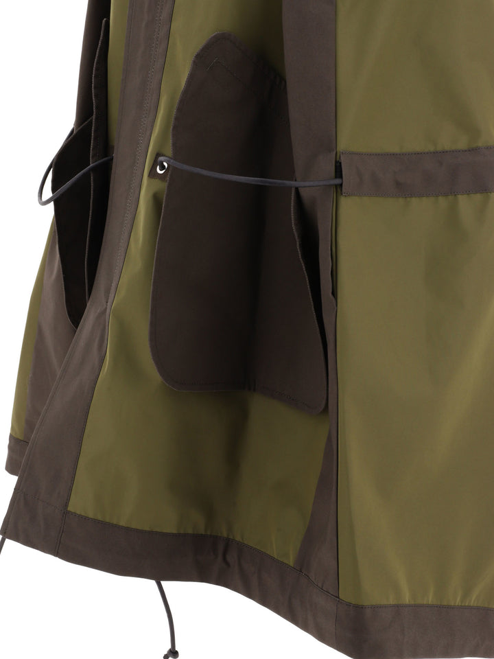 Taffeta Hooded Vest Coats Verde