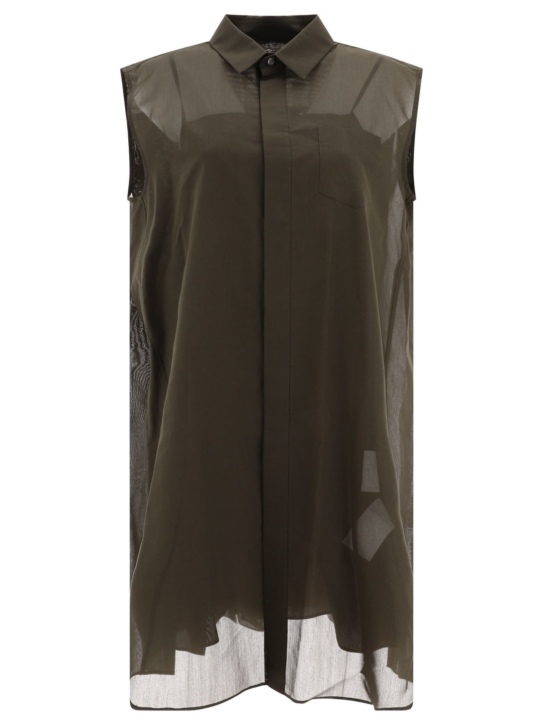 See-Through Shirt Dress Abiti Verde