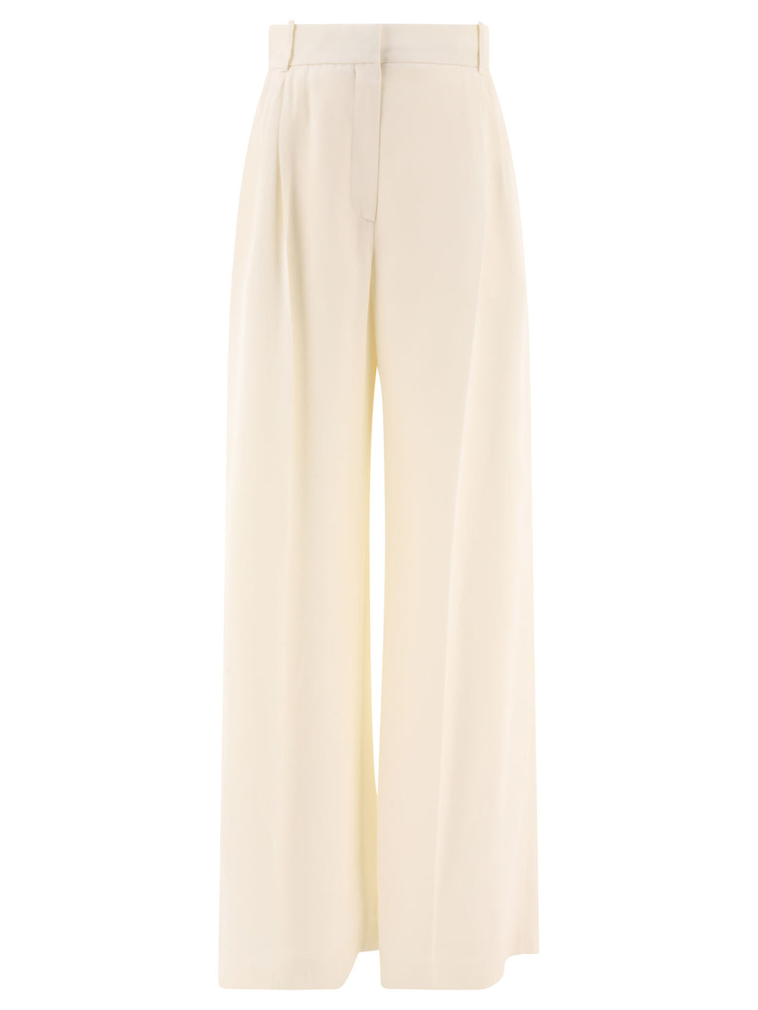 Double-Pleat Wide Leg Trousers Bianco