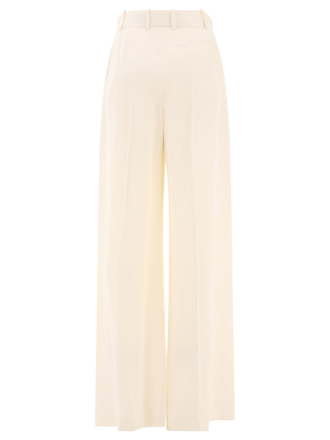 Double-Pleat Wide Leg Trousers Bianco