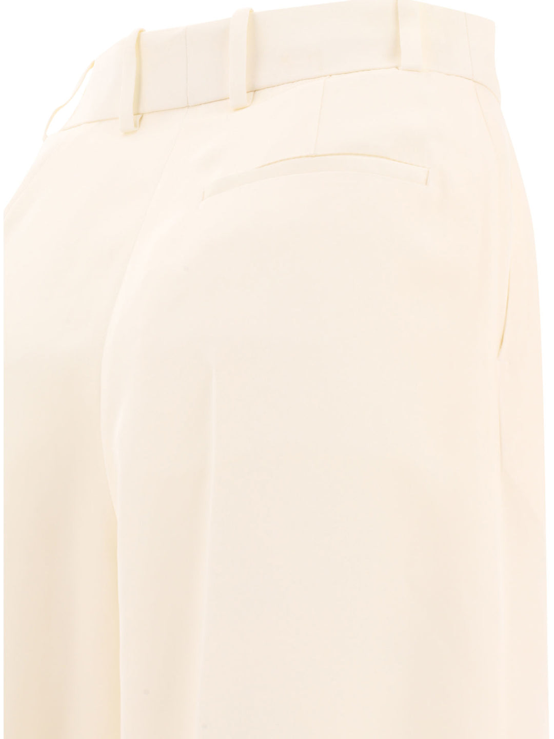 Double-Pleat Wide Leg Trousers Bianco