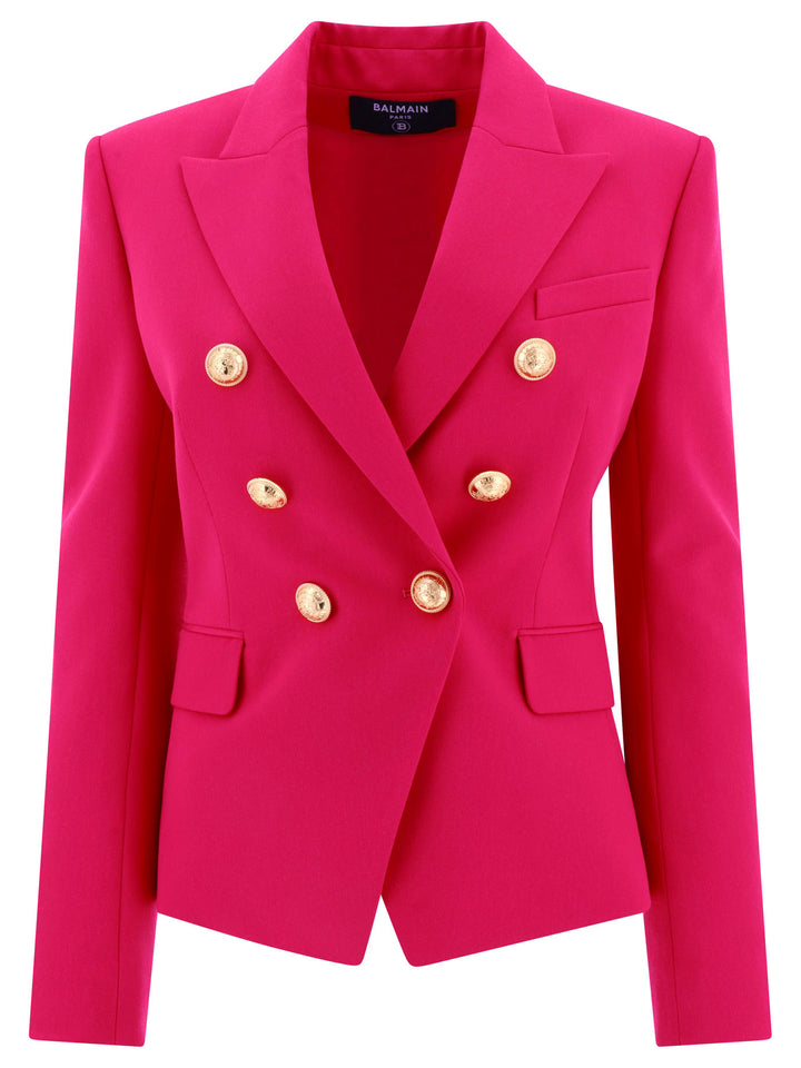 Double-Breasted Wool Jacket Giacche Fucsia