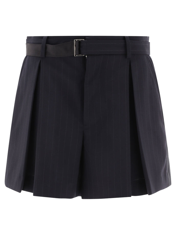 Pinstriped Trousers Short Blu