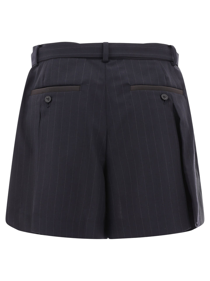 Pinstriped Trousers Short Blu