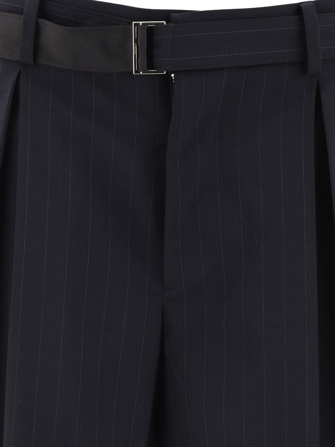 Pinstriped Trousers Short Blu