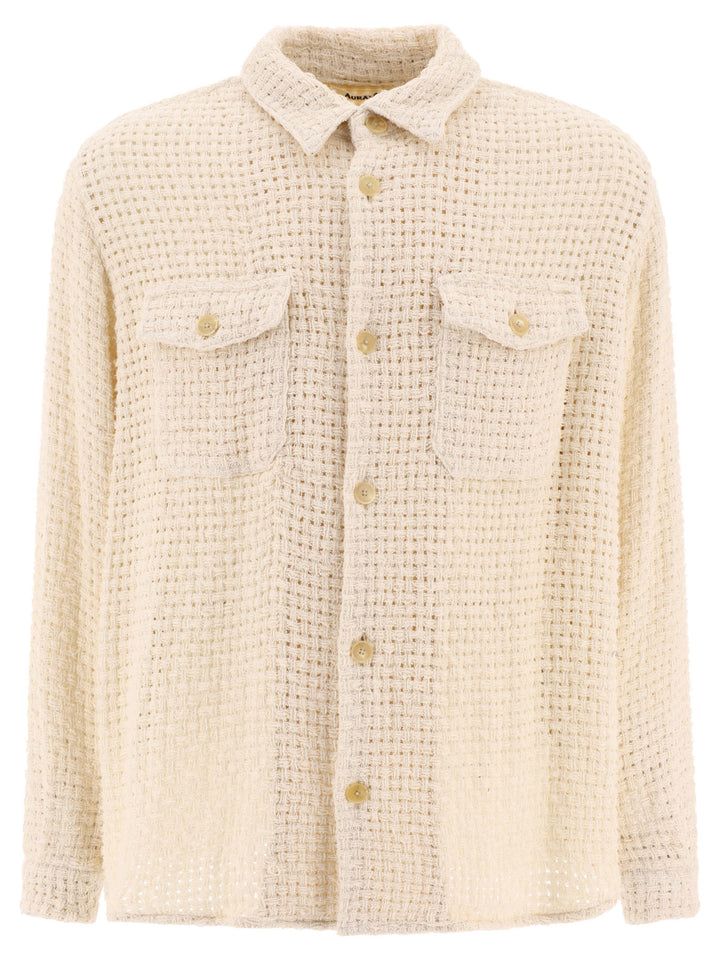 Homespun Summer Tweed Shirts Bianco