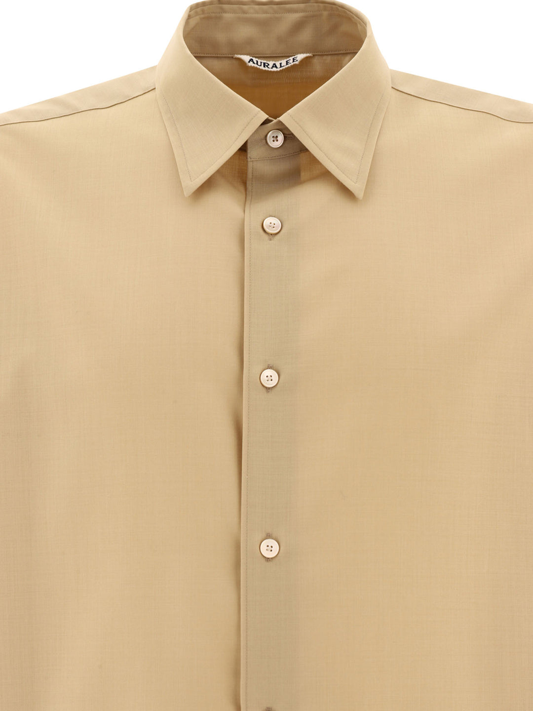 Superfine Tropical Wool Shirt Shirts Beige