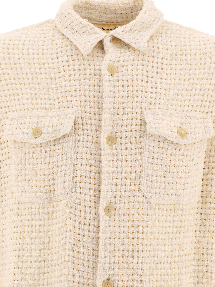 Homespun Summer Tweed Shirts Bianco