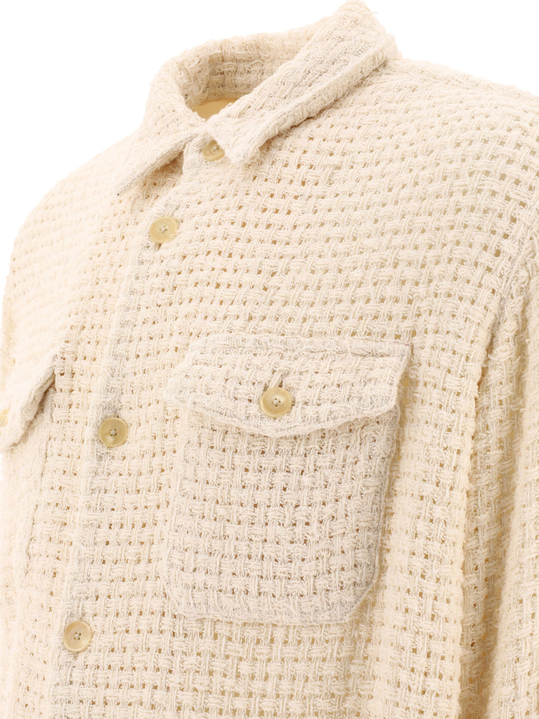 Homespun Summer Tweed Shirts Bianco