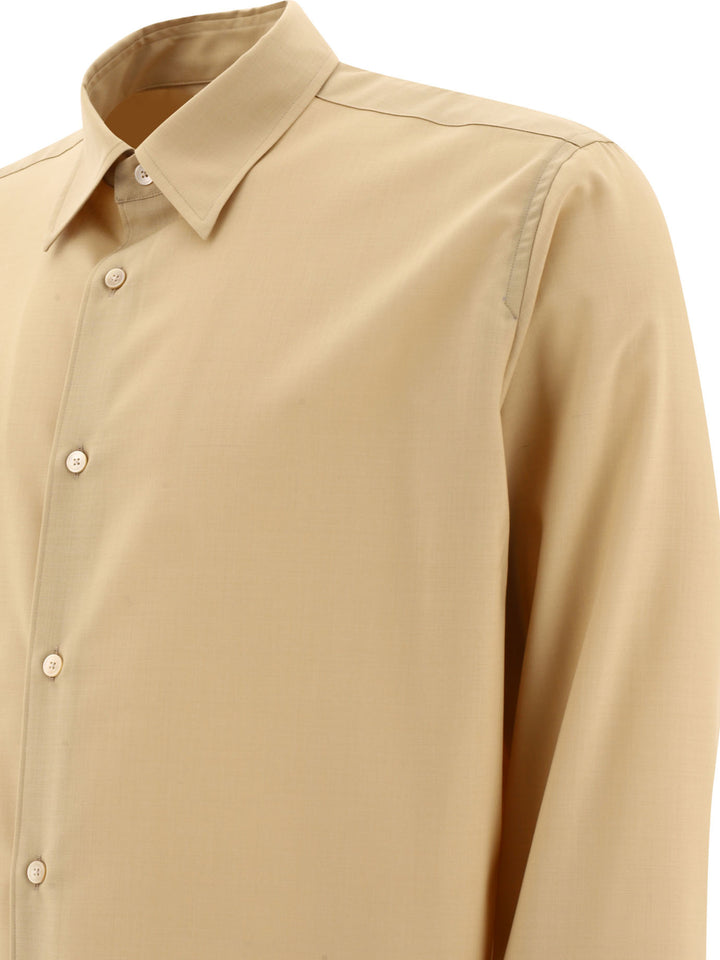 Superfine Tropical Wool Shirt Shirts Beige