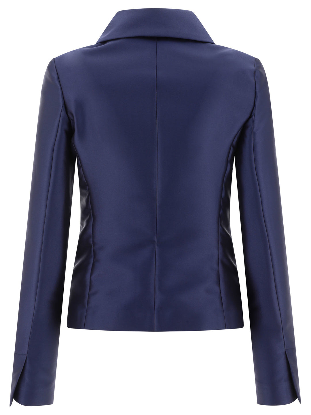 Satin Single-Breasted Blazer Giacche Blu