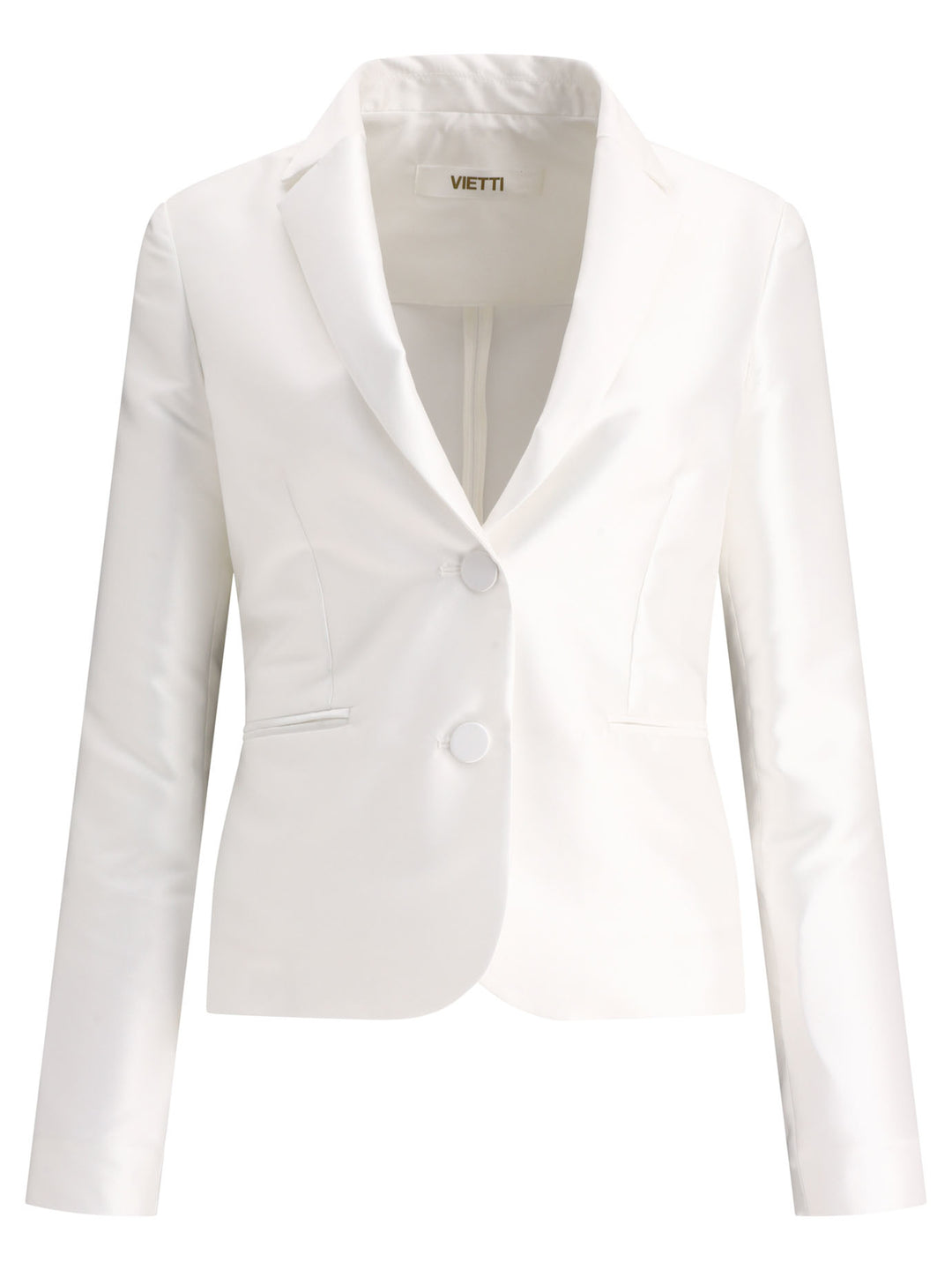 Satin Single-Breasted Blazer Giacche Bianco