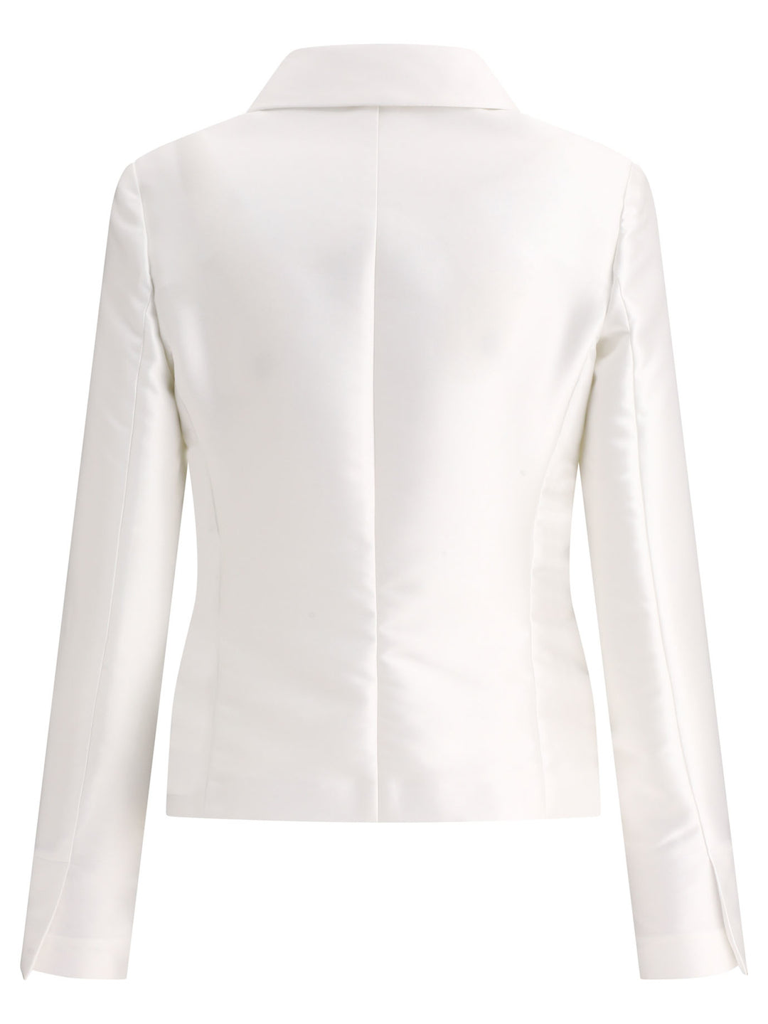 Satin Single-Breasted Blazer Giacche Bianco