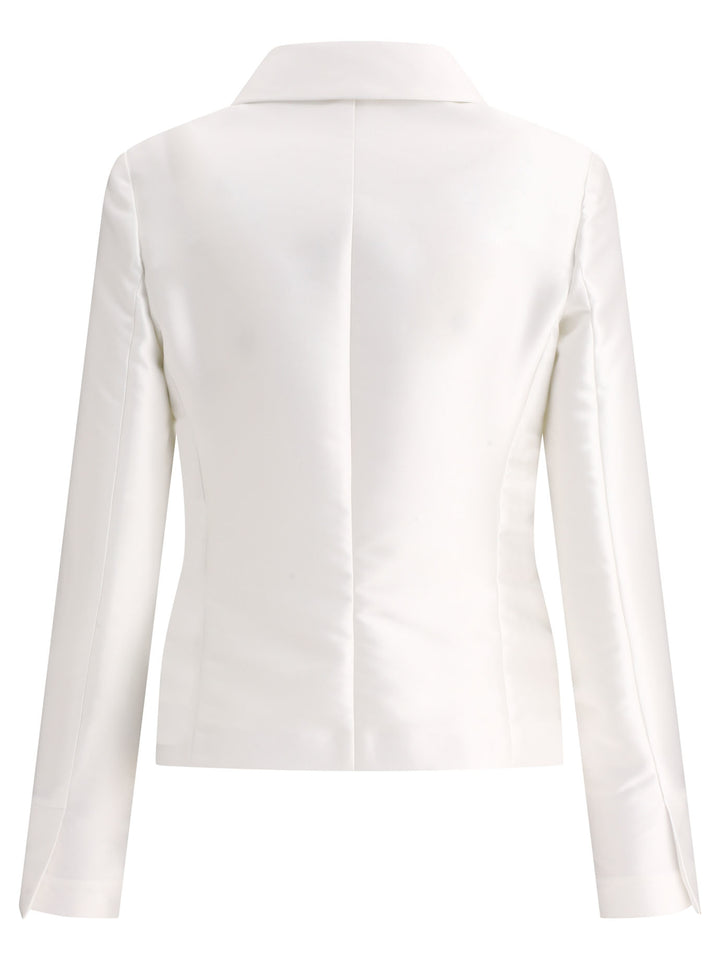 Satin Single-Breasted Blazer Giacche Bianco