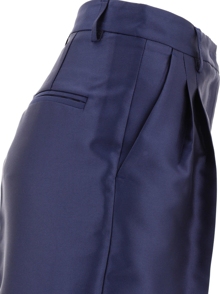 Pleated Trousers Blu