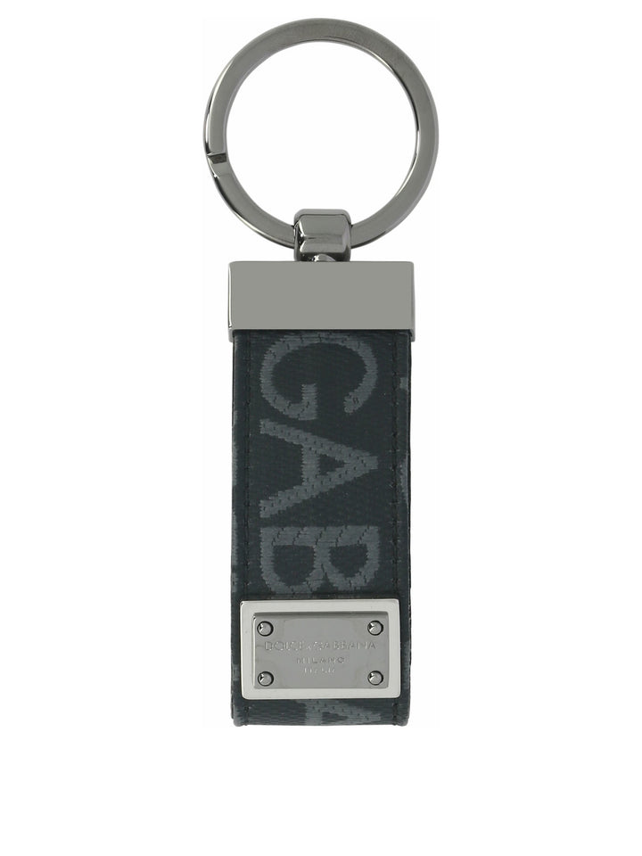 Keychain With Logo Tag Key Holders & Charms Nero