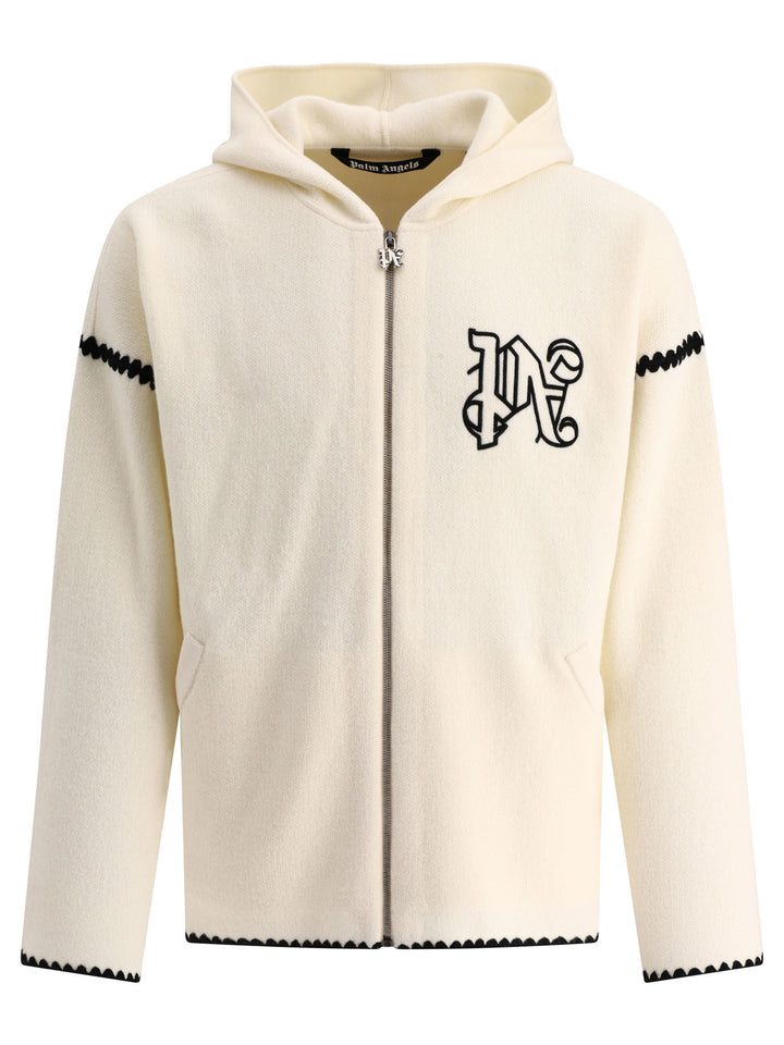 Monogram Zipped Knitwear Bianco