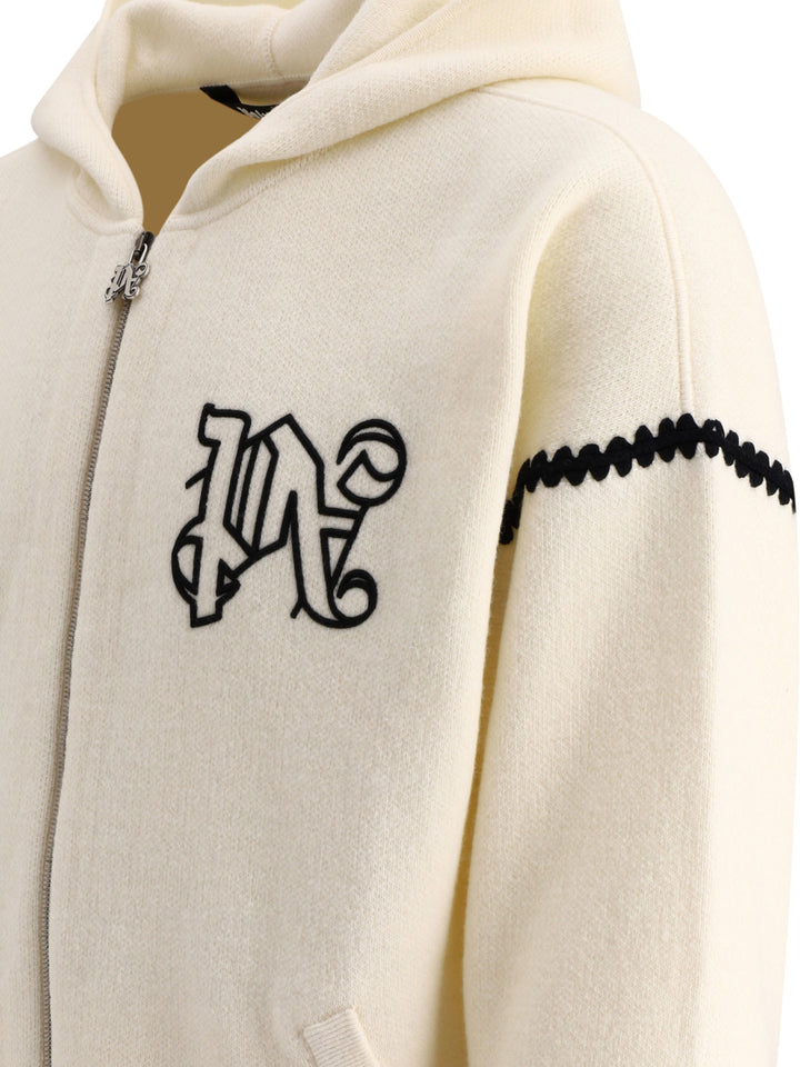 Monogram Zipped Knitwear Bianco