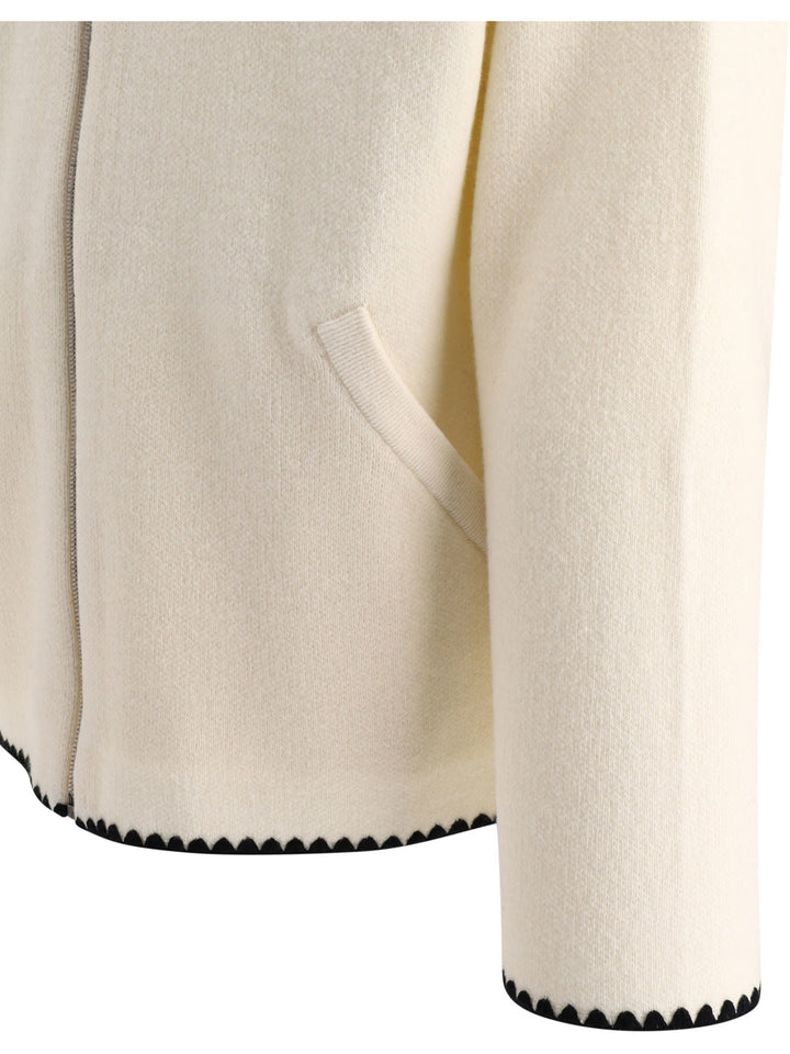 Monogram Zipped Knitwear Bianco