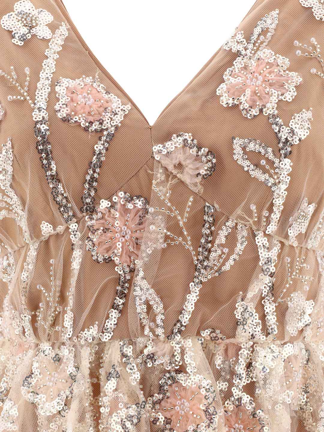 Sequin Flower Abiti Beige