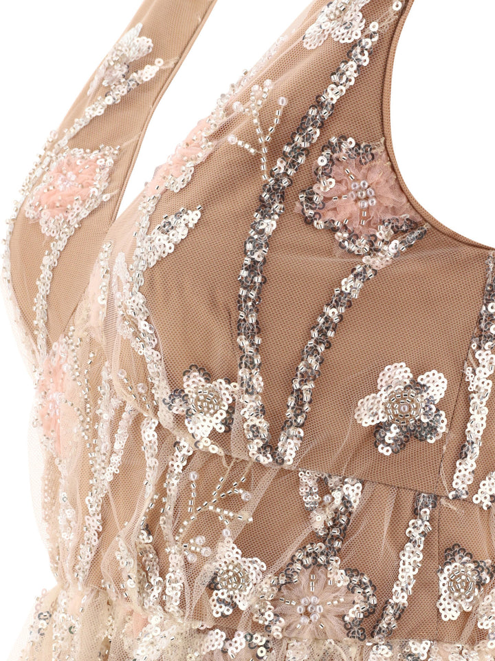 Sequin Flower Abiti Beige