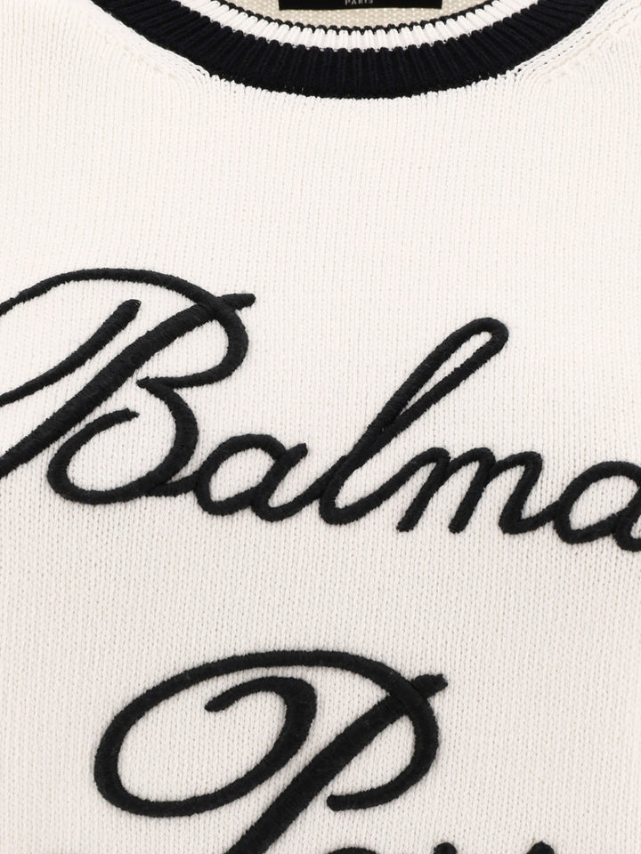 Balmain Signature Knitwear Bianco