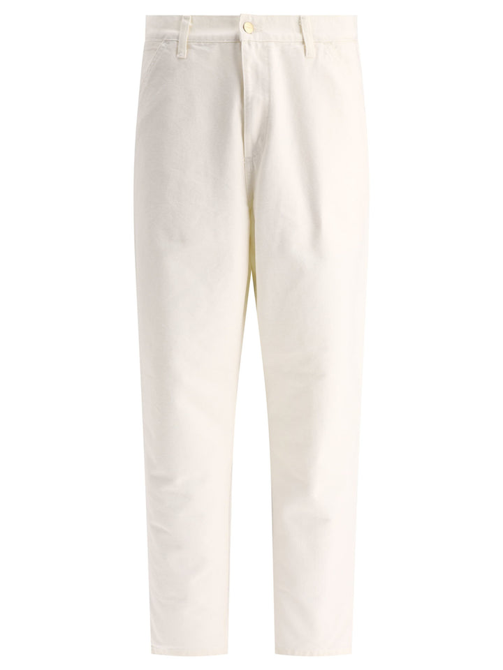 Single Knee Trousers Bianco