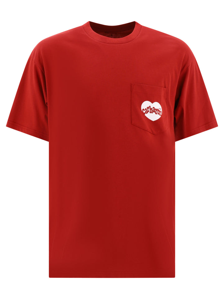 Amour Pocket T-Shirts Rosso