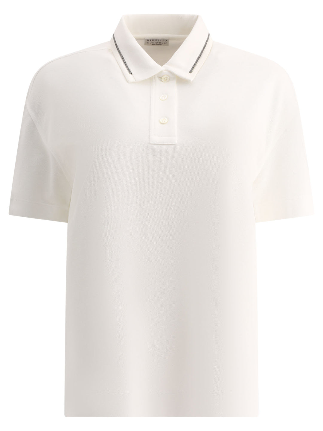 Piquet Polo Shirt With Monili Polo Shirts Bianco