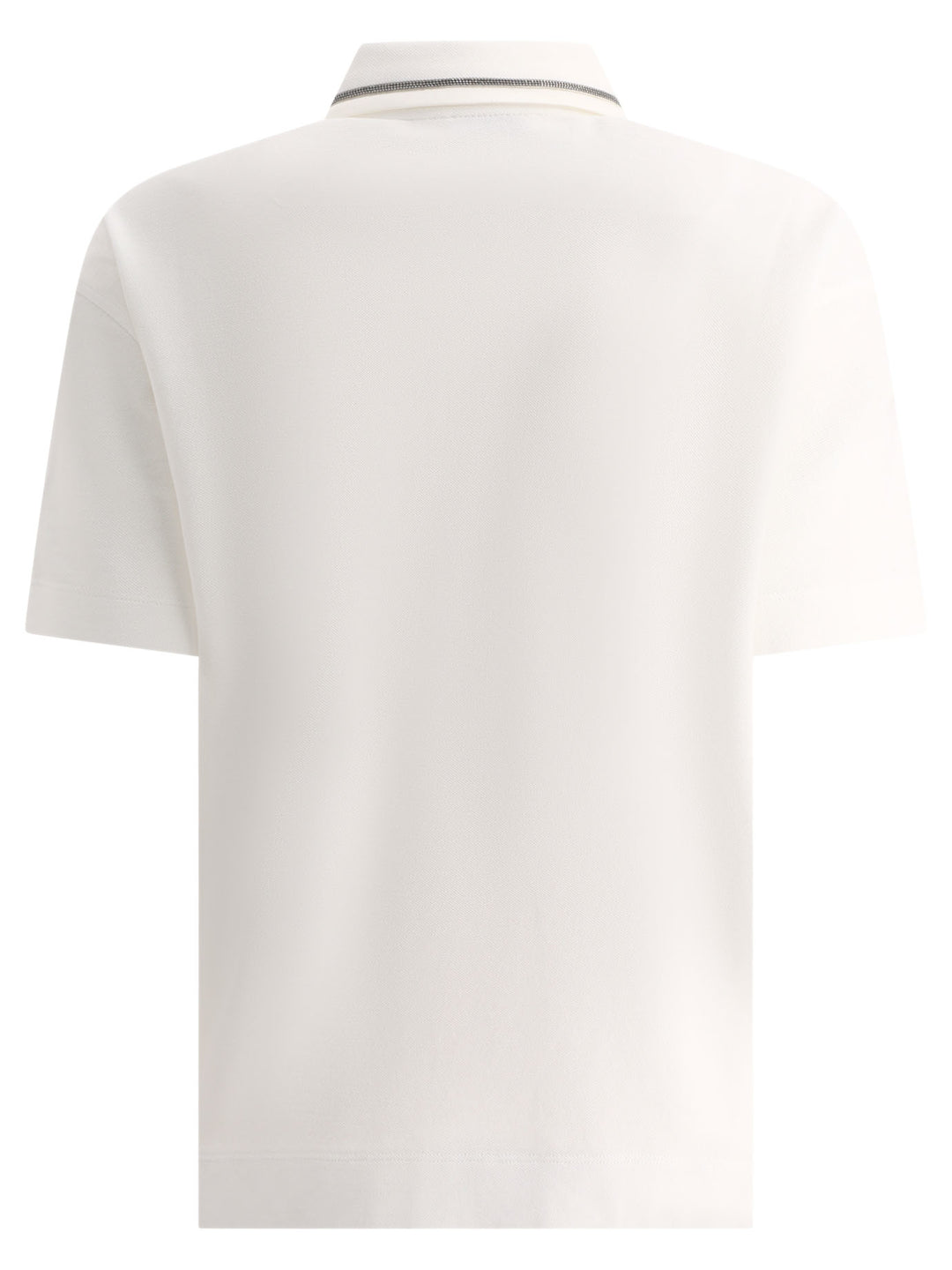 Piquet Polo Shirt With Monili Polo Shirts Bianco