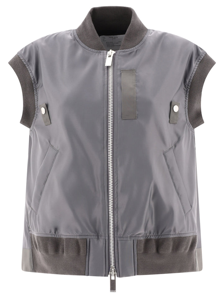 Nylon Twill Vest Jacket Giacche Grey