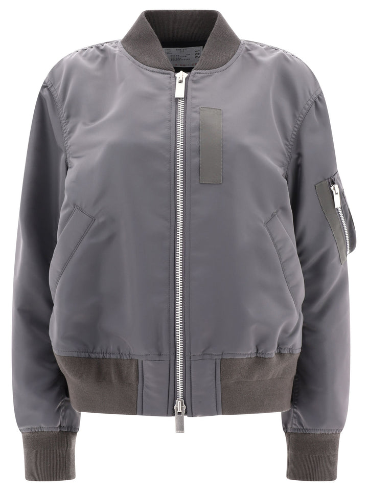 Nylon Twill Bomber Jacket Giacche Grey