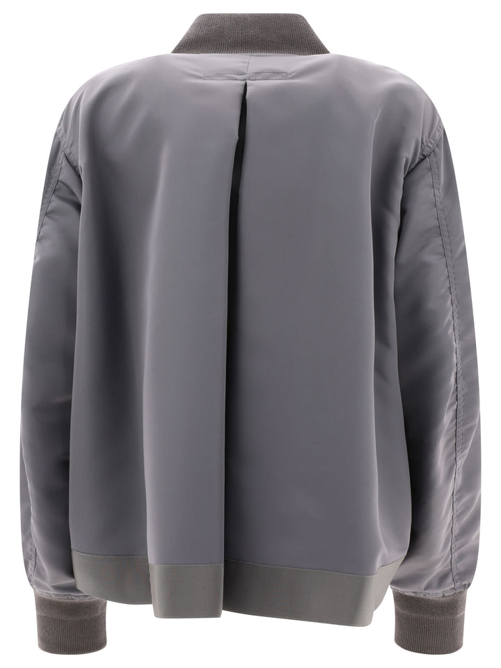 Nylon Twill Bomber Jacket Giacche Grey