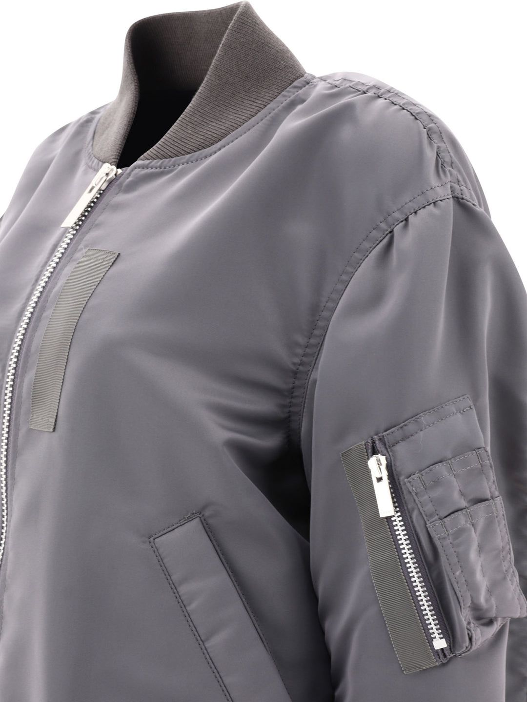 Nylon Twill Bomber Jacket Giacche Grey