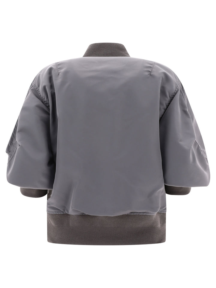 Nylon Twill Bomber Jacket Giacche Grey