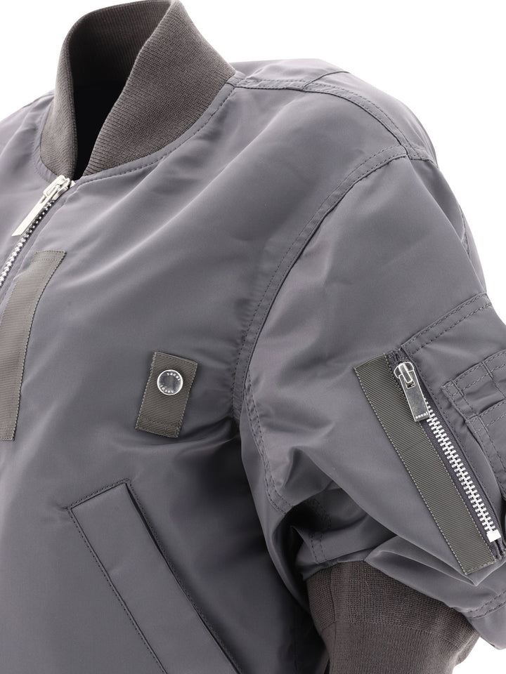 Nylon Twill Bomber Jacket Giacche Grey