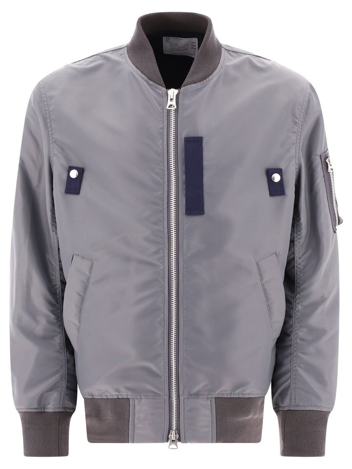 Nylon Twill Bomber Jacket Giacche Grey