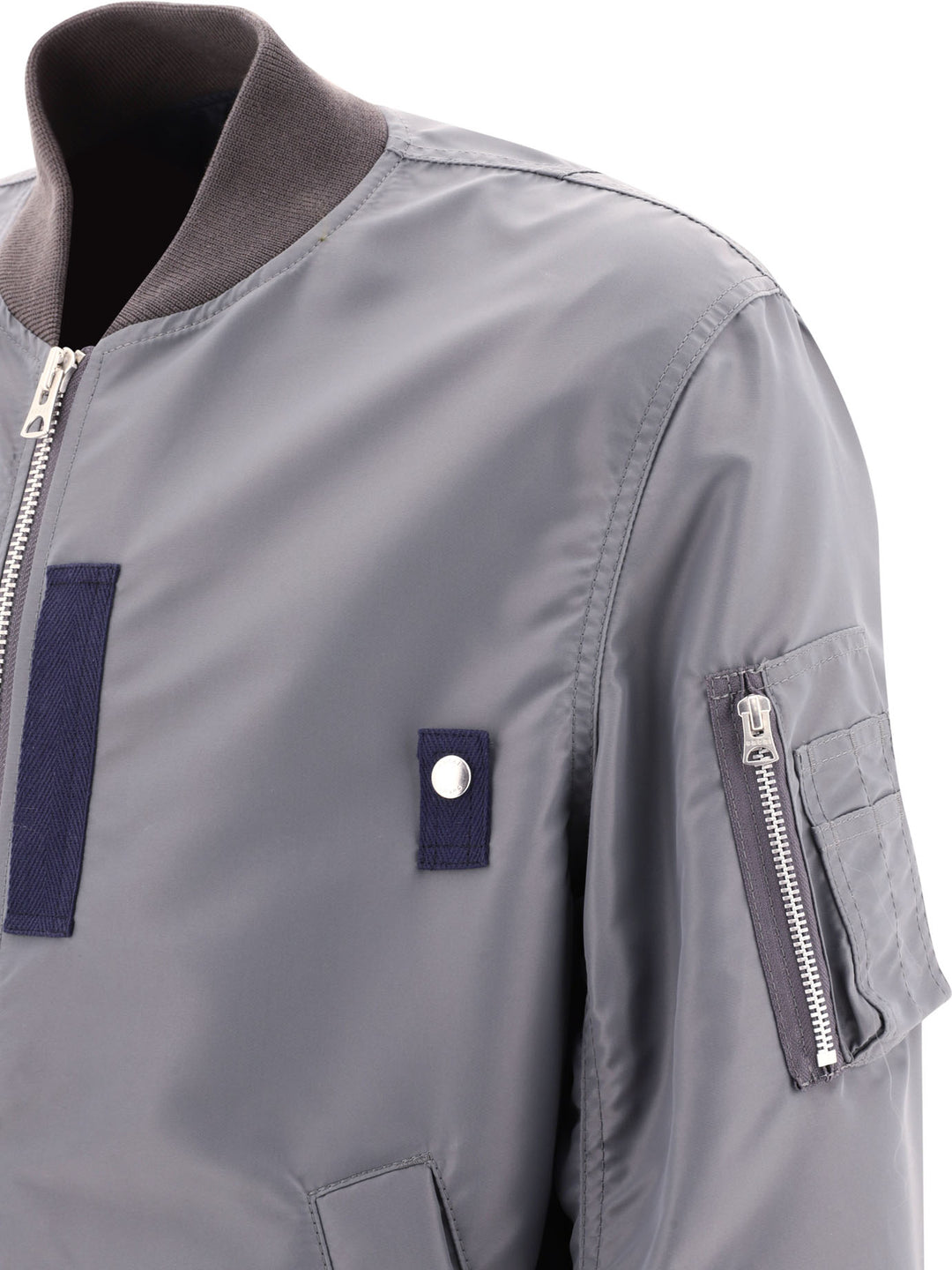 Nylon Twill Bomber Jacket Giacche Grey