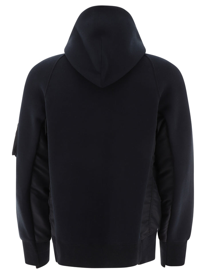 Hybrid Zippered Hoodie Sweatshirts Nero