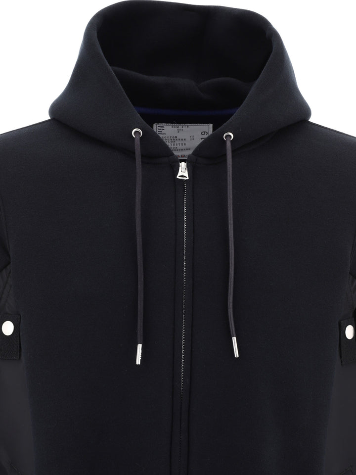 Hybrid Zippered Hoodie Sweatshirts Nero