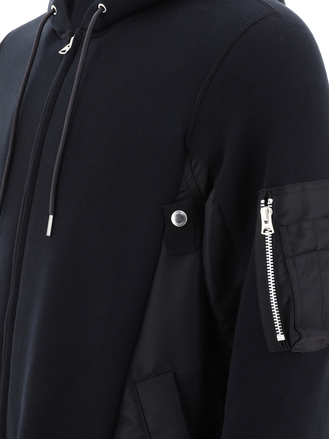 Hybrid Zippered Hoodie Sweatshirts Nero