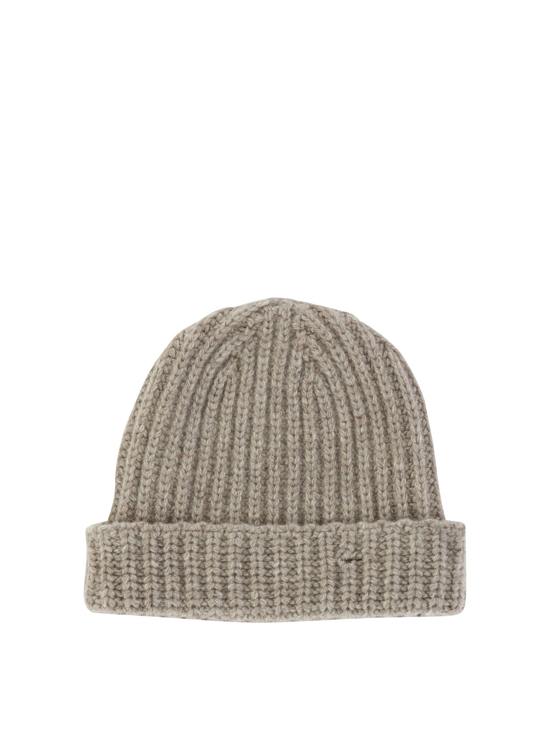 Beanie With Embroidered Logo Cappelli Beige