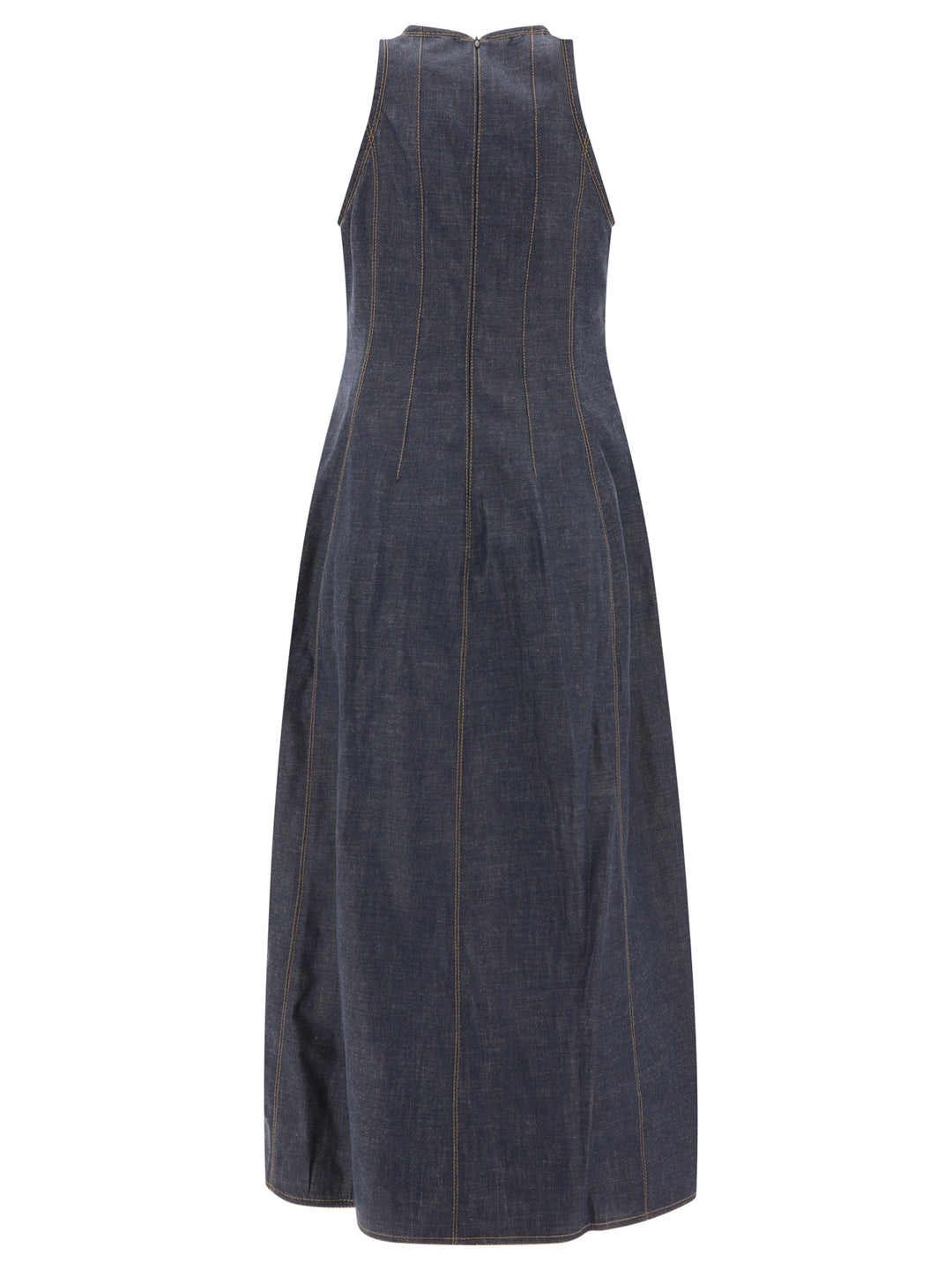 Wet-Effect Denim Dress With Shiny Trims Abiti Blu