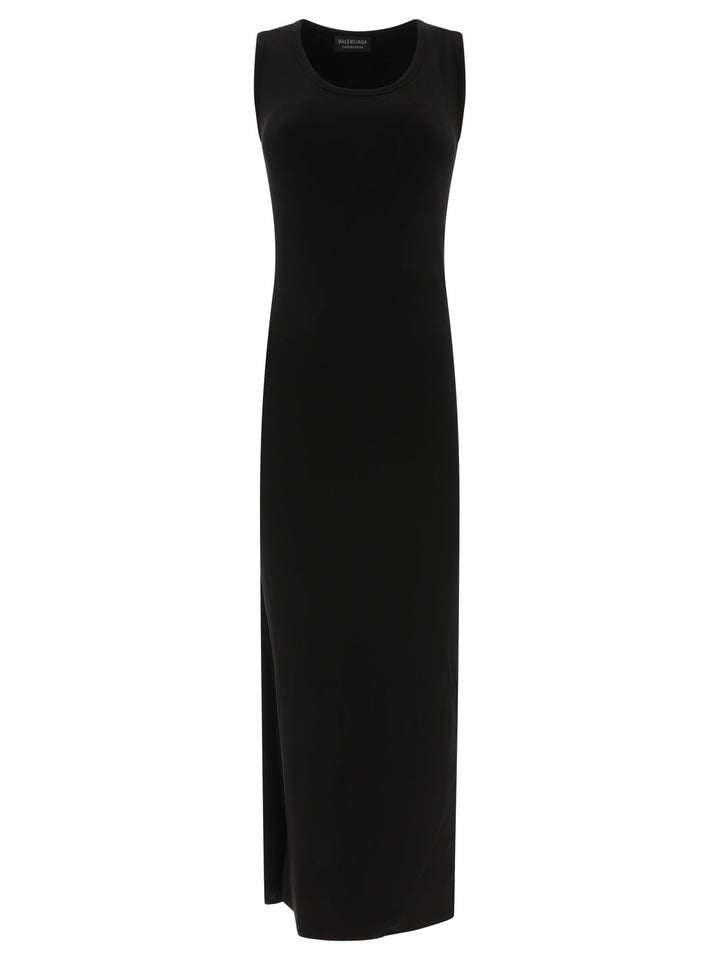 Ribbed Jersey Sleeveless Dress Abiti Nero