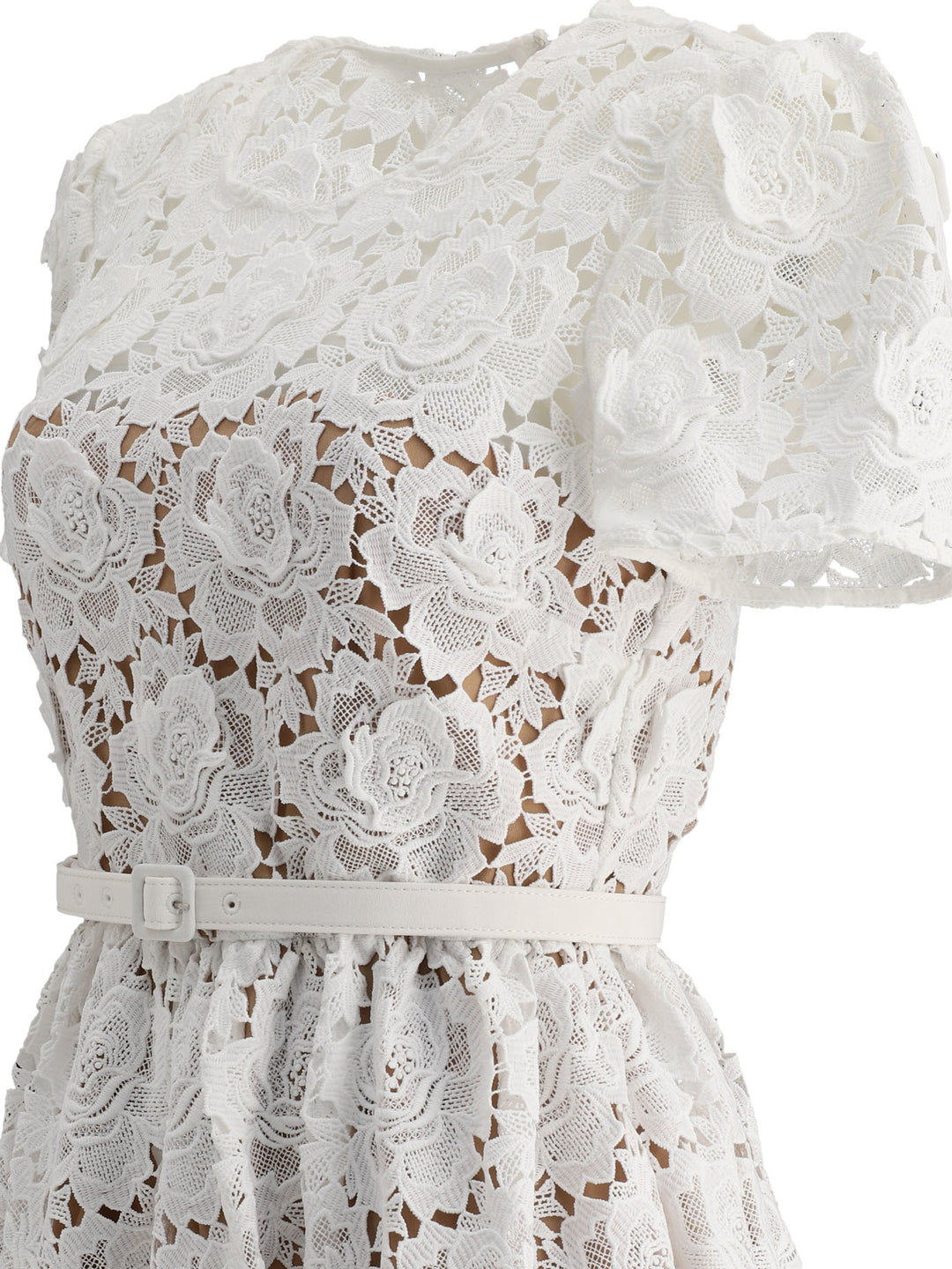 Floral Lace Dress Abiti Bianco