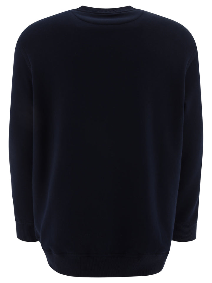 Sweatshirt With Embroidered Logo Sweatshirts Blu