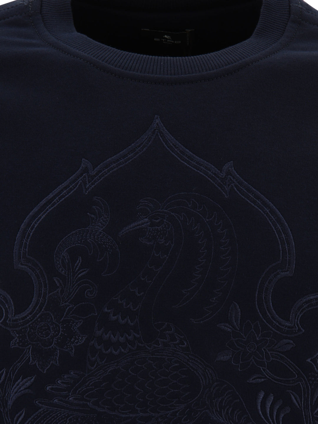 Sweatshirt With Embroidered Logo Sweatshirts Blu