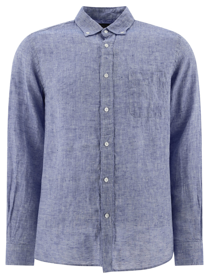 Oxford Linen Shirt Shirts Blu