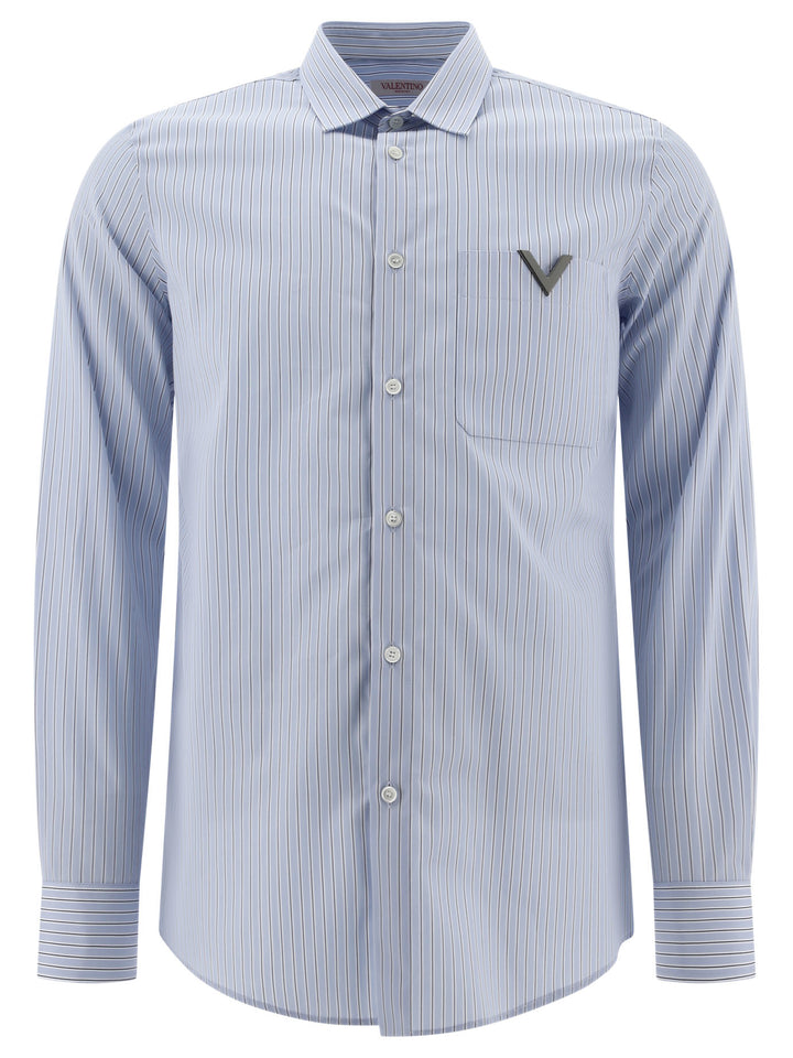 Shirt With Metallic V Detail Shirts Celeste