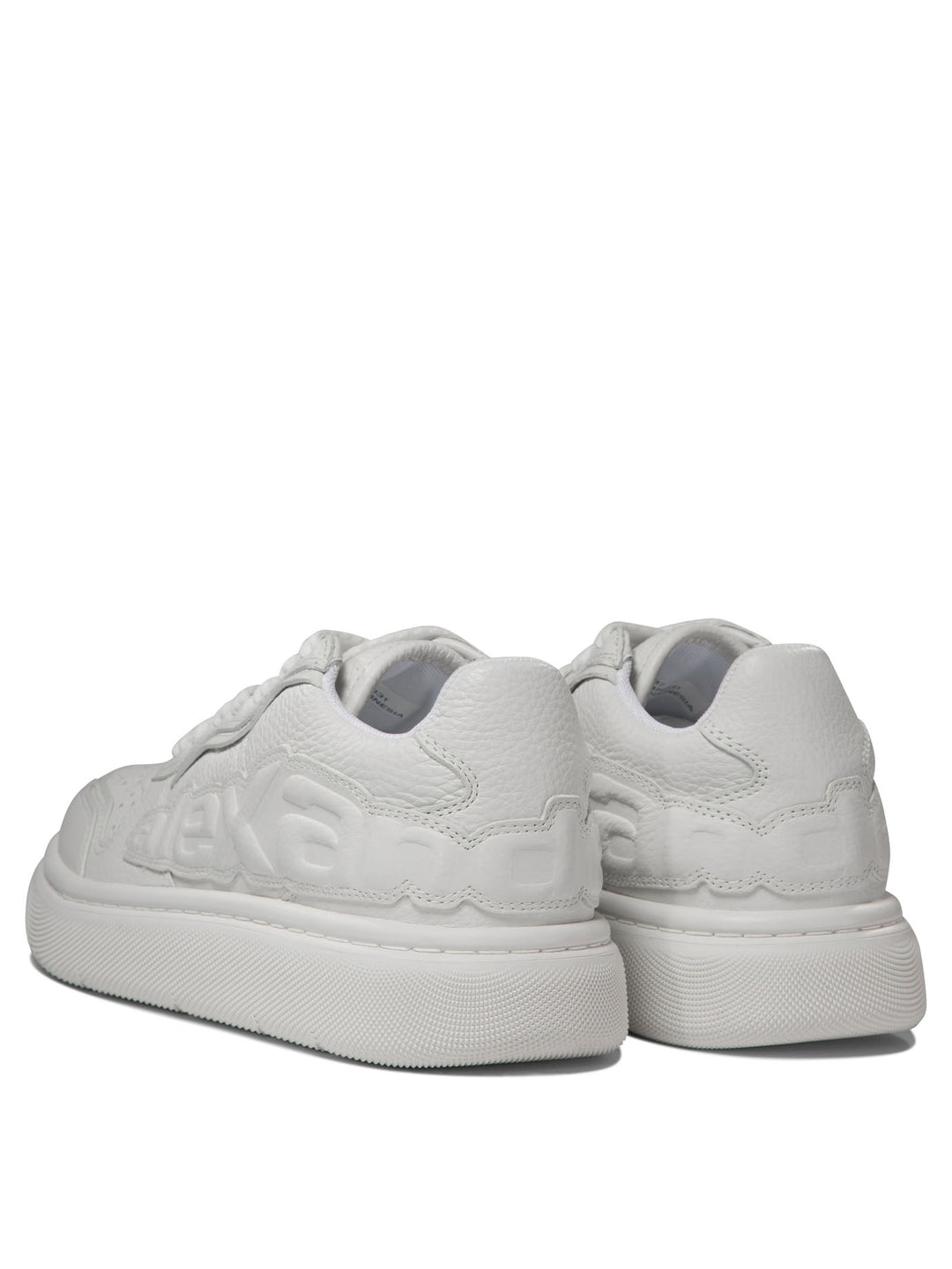 Puff Pebble Leather Sneakers With Logo Sneakers & Slip-On Bianco